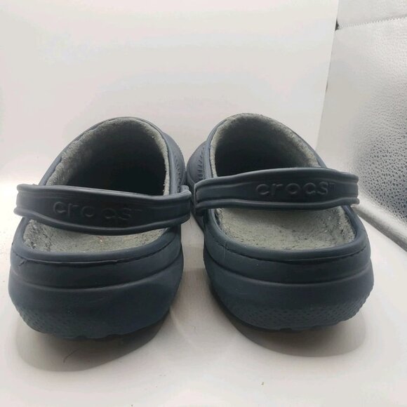 Crocs Mens Classic Lined Blue Round Toe Slip On Clog Shoes Size 13 - Picture 6 of 9